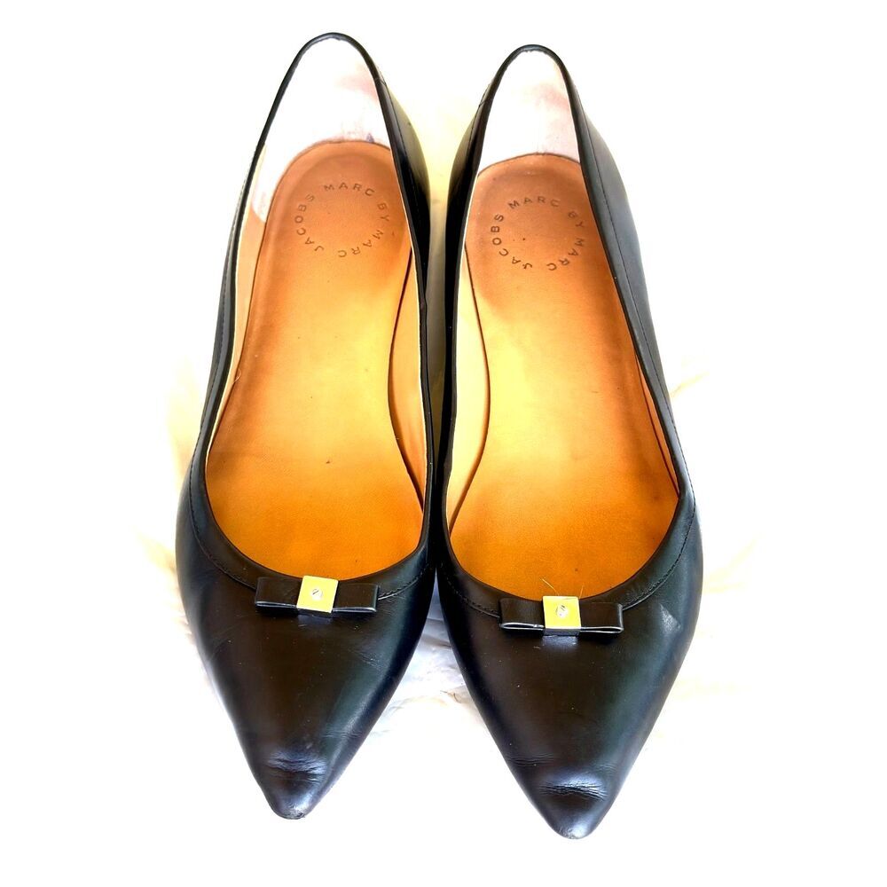 Marc by Marc Jacobs Pointed Toe Bow Flats Black Size US 7.5 EU 38